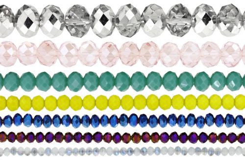 02 GLASS BEADS - FACETED RONDELLE CRYSTALS