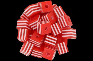 06 CUBE RESIN STRIPE BEADS