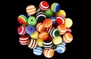 05 BALL RESIN STRIPE BEADS