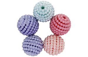 07 ACRYLIC IMITATION PLASTIC PEARLS - EMBOSSED