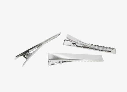 METAL ELEMENTS - CROCODILE DUCKBILL HAIR CLIP WITH TEETH 01 - 56x8x12mm NICKEL COLOR - PACKAGE 100pcs.