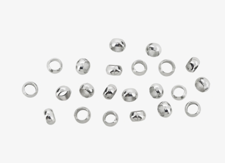 METAL ELEMENTS - CRIMP TUBES - BALL - BRASS - 4mm NICKEL COLOR - NICKEL FREE - 100pcs. Hole-2.8mm