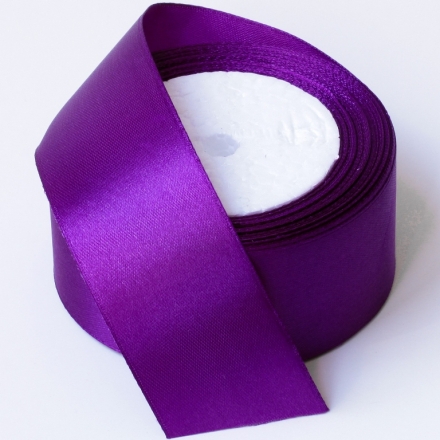 SATIN RIBBON 4.0cm - PURPLE 025 - PACKAGE 5x25yards(22m)