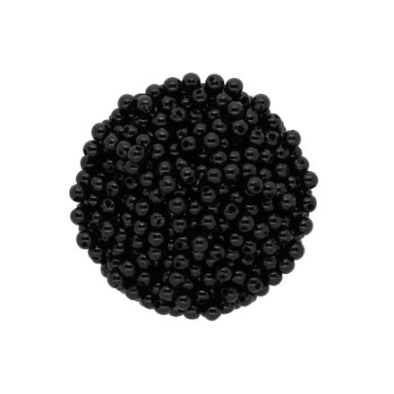 ACRYLIC IMITATION PLASTIC PEARLS - BALL - 4mm BLACK 21 - 50g Hole-1.5mm (1830 pcs.)