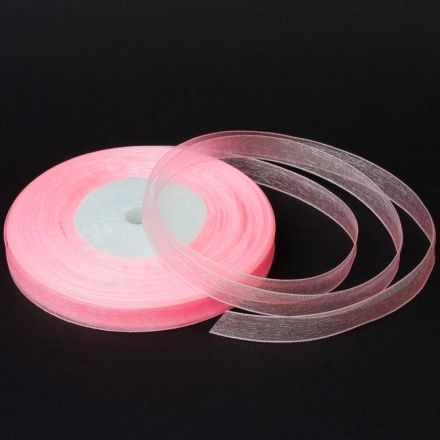 ОРГАНЗА 1.0см - РОЗОВО 005 - 50ярда(45м)