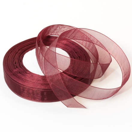 ORGANZA RIBBON 2.0cm - BORDEAUX 048 - 50yards(45m)