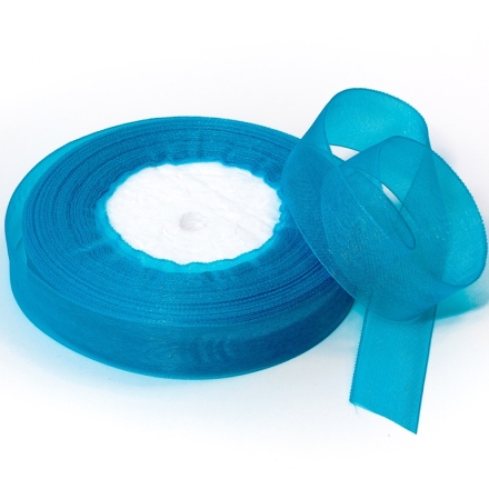 ORGANZA RIBBON 2.0cm - BLUE TURQUOISE 047 - 50yards(45m)