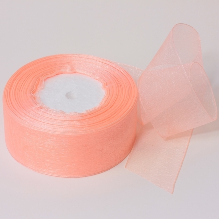 ORGANZA RIBBON 4.0cm - PEACH 022 - PACKAGE 4х50yards(45m)
