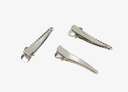 METAL ELEMENTS - KOREAN STYLE DUCKBILL HAIR CLIP WITH TEETH 02 - 35x7x10mm NICKEL COLOR - PACKAGE 200pcs.