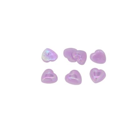 ADHESIVE BEADS - PLASTIC PEARLS - HEART - 8x8x3mm PURPLE AB 36 - 20g (208 pcs.)