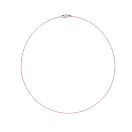 STRING WITH CLASP - STEEL CORD 1mm - NECKLACE - 145mm PINK 06 - 1pc.