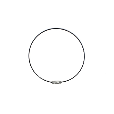 STRING WITH CLASP - STEEL CORD 1mm - BRACELET - 70mm BLACK - 1pc.