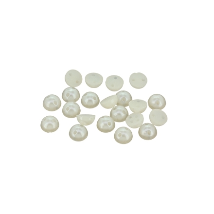 BEADS FOR SEWING - PLASTIC BEADS - HEMISPHERE - 6x3mm ECRU 12 - 20g (348pcs.) Hole-1.0mm 