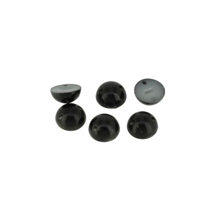 BEADS FOR SEWING - PLASTIC BEADS - HEMISPHERE - 10x5mm BLACK 24 - 20g (74pcs.) Hole-1.0mm 