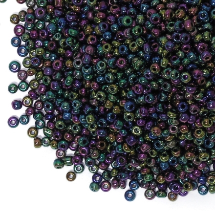 GLASS SEED BEADS - BALL 3mm - IRIS - MIX 605 - 50g Hole-1.0mm