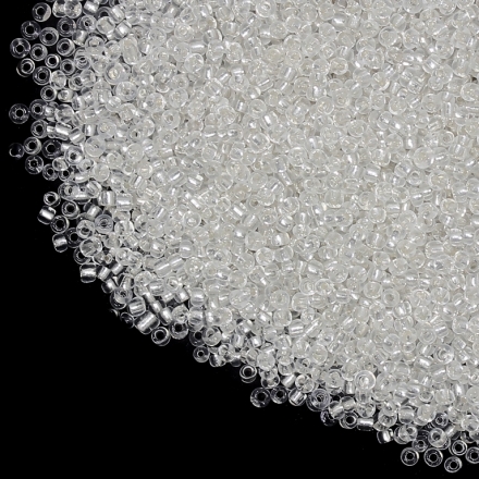 GLASS SEED BEADS - BALL 2mm - SILVER LINED - WHITE 21 - 50g Hole-0.8mm