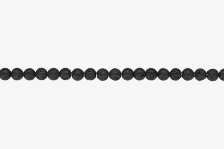 NATURAL STONE BEADS - LAVA STONE BLACK - 6mm - STRING (64pcs.) Hole-1.0mm