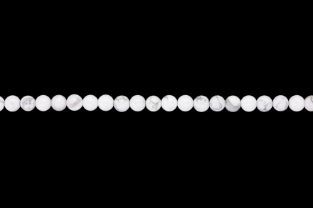 NATURAL STONE BEADS - HOWLITE - 6mm - STRING (64pcs.) Hole-1.0mm