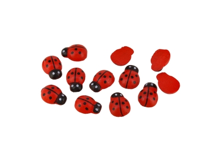 WOODEN LADYBUG FOR GLUING - 8x11x4mm RED - 500pcs.