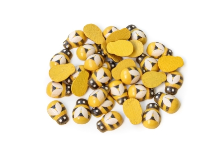 WOODEN BEE FOR GLUING - 9x13x4mm YELLOW - 200pcs.