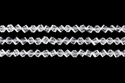 GLASS BEADS - CRYSTALS - CUBE DIAGONAL 6x6mm - TRANSPARENT - WHITE 001 - PACKAGE (3x70pcs.) Hole-1.5mm