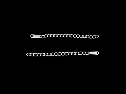 METAL ELEMENTS - CURB KNIT EXTENSION 50mm - STEEL 304 - CHAIN 4x3x0.6mm - NICKEL COLOR - 100pcs.