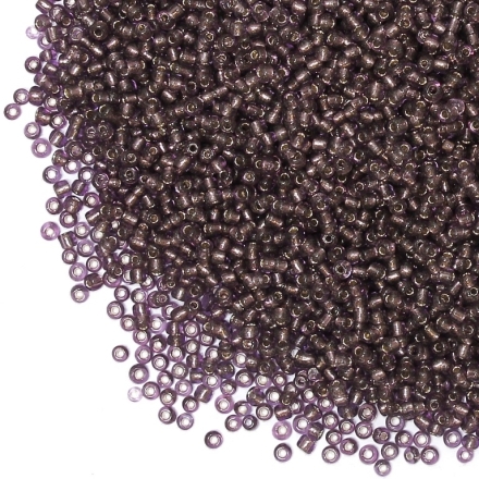 GLASS SEED BEADS - BALL 2mm - SILVER LINED - PURPLE 41А - 50g Hole-0.8mm