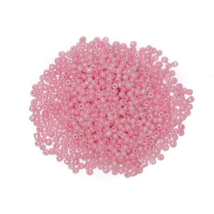 GLASS SEED BEADS - BALL 4mm - CEYLON - PINK 145 - PACKAGE 450g Hole-1.5mm