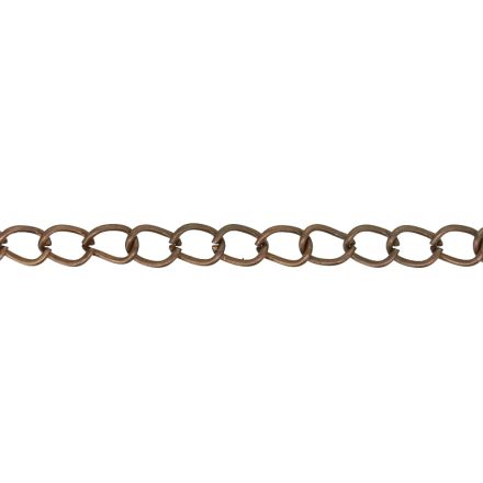 METAL CHAIN - TAIL EXTENSION EXTENSION - 0.8x6x4mm ANTIQUE BRASS - NICKEL FREE - ROLL 100meters