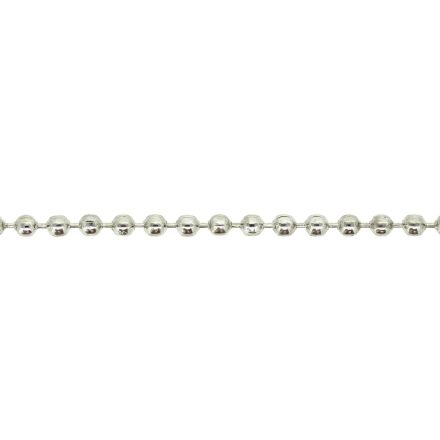 METAL CHAIN - BALL CIRCLE - 2.4mm NICKEL - ROLL 100meters