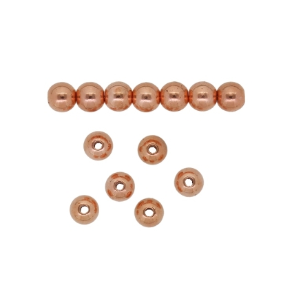 METAL PLATED PLASTIC / CCB BEADS - BALL - 6mm ANTIQUE BRASS (LIGHT) - 50g Hole-1.8mm (426pcs.)