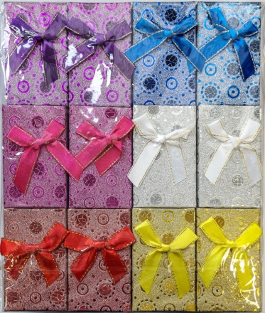 GIFT BOX FOR SET - 5x8x2.5cm - RIBBON 06 - MIX COLORS - PACKAGE 24pcs.