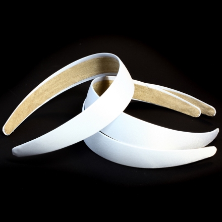 ELEMENTS - HEADBAND - PLASTIC AND SATIN - 130x140x29mm WHITE - 24pcs.