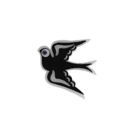 TEXTILE BEADS - FELT - SWALLOW 01 - 45x48mm BLACK AND WHITE - PACKAGE 15pcs.