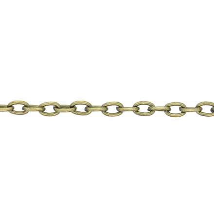 МЕТАЛЕН СИНДЖИР - CABLE OVAL ПЛЕТКА - 1.0х5.5х3.5мм СТАРО ЗЛАТО - 2метра