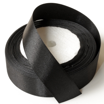 SATIN 2.5cm - BLACK 039 - 25yards(22m)