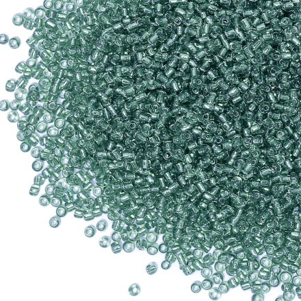 GLASS SEED BEADS - BALL 2mm - SILVER LINED - BLUE (LIGHT) 23 - 50g Hole-0.8mm