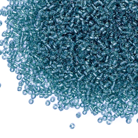 GLASS SEED BEADS - BALL 2mm - SILVER LINED - BLUE (LIGHT) 23В - 50g Hole-0.8mm