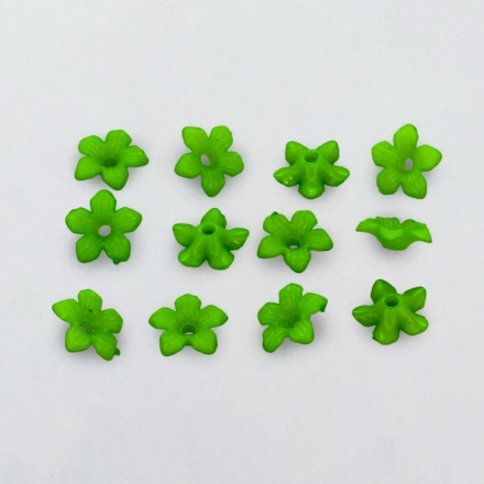 OPAQUE PLASTIC BEADS - SEPAL 02 - 10x3.5mm GREEN (DARK) С24 - PACKAGE 500g Hole-1.8mm (5300pcs.)