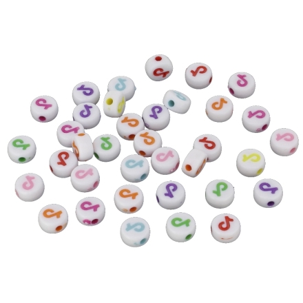 ACRYLIC BEADS - DISK TIKTOK - 7x4mm MIX (LIGHT) - 50g Hole-1.8mm (356pcs.)