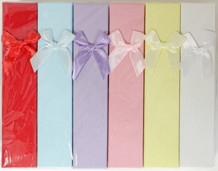 GIFT BOX FOR BRACELET - 4x21x2cm - RIBBON 25 - MIX COLORS - PACKAGE 12pcs.