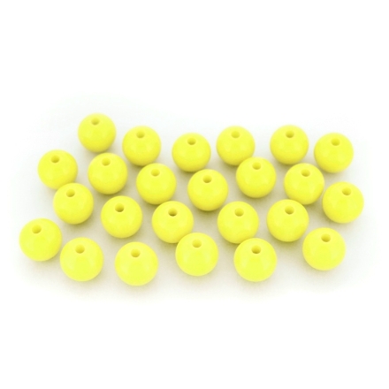 OPAQUE PLASTIC BEADS - BALL - 10mm YELLOW С17 - PACKAGE 500g Hole-2.2mm (924pcs.)