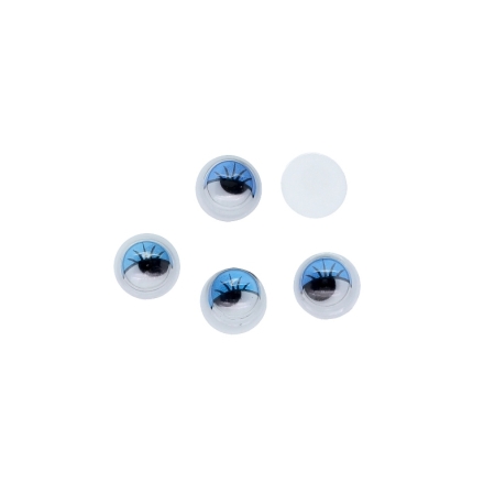 MATERIALS FOR CRAFT AND DECORATION - WIGGLE EYES WITH EYELASHES 01 - 6x3mm BLUE - 100pcs.