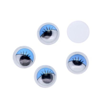 МАТЕРИАЛИ ЗА КРАФТ И ДЕКОРАЦИЯ - ОЧИЧКИ ЛЕПЯЩИ МЪРДАЩИ С МИГЛИ 01 - 10х4мм СИНЬО - ПАКЕТ 500 бр.