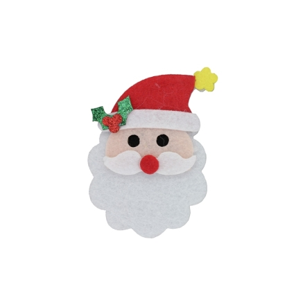 TEXTILE BEADS - FELT - SANTA CLAUS 03 - 50x70mm WHITE-RED - PACKAGE 10pcs.