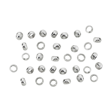 METAL ELEMENTS - CRIMP TUBES - BALL - BRASS - 3mm NICKEL COLOR - NICKEL FREE - 250pcs. Hole-1.8mm