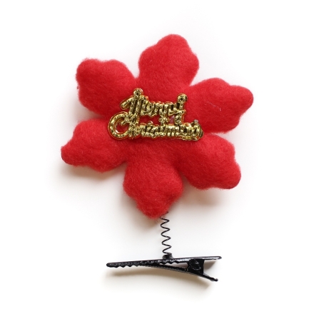 CHRISTMAS DECORATION - HAIR ACCESSORY - HAIR CLIP 05 - CHRISTMAS CACTUS - RED - PACKAGE 12pcs.