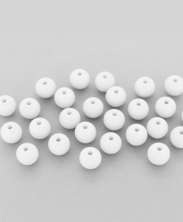 OPAQUE PLASTIC BEADS - BALL - 8mm WHITE С01 - PACKAGE 500g Hole-1.8mm (1983pcs.)