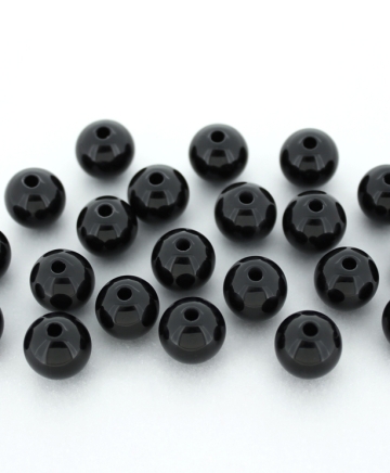 OPAQUE PLASTIC BEADS - BALL - 10mm BLACK С42 - PACKAGE 500g Hole-2.2mm (963pcs.)