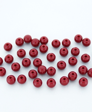 OPAQUE PLASTIC BEADS - BALL - 6mm BORDEAUX (DARK) С41 - 50g Hole-1.8mm (455pcs.)